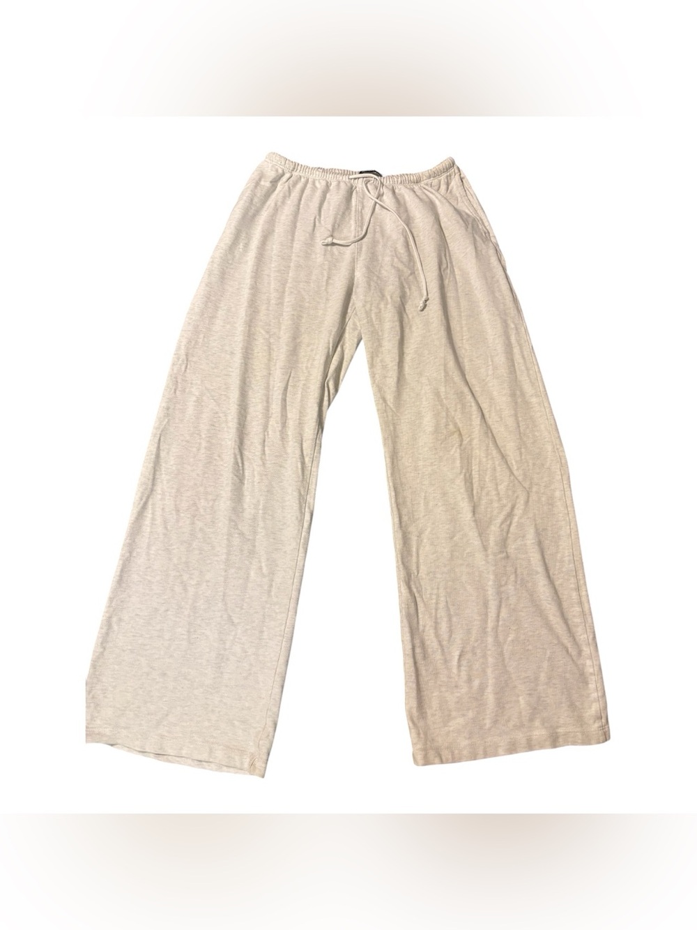 Brandy Melville Light Beige Wide-Leg Lounge Pants